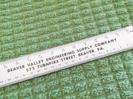 Beaver Valley Engineering SUpply Company Advertising 6 Inch Ruler for En... - £6.32 GBP