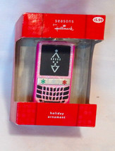 Christmas Hallmark Seasons Cell Phone Ornament 3&quot; x 2&quot; Pink 1HCM9613 27S - £3.13 GBP