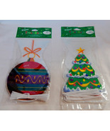 Christmas Shaped Cello Treat Bags 38 Total 5&quot; X 9&quot; With Ties Tree &amp; Orna... - £2.34 GBP