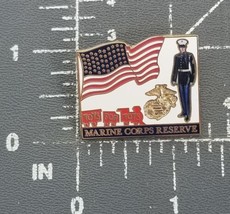 Toys For Tots US Marine Corps Reserve Christmas Enamel Lapel Pin American Flag - $9.99