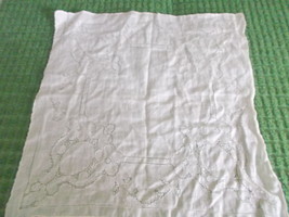 Handkerchief in burnout print  in white - probably bridal - $12.00