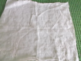 Handkerchief in burnout and embroidered print  in white - probably bridal - $12.00