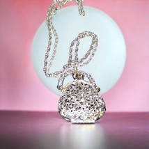 Vintage Silver Filigree heart/ locket necklace - £46.69 GBP