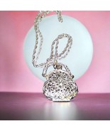 Vintage Silver Filigree heart/ locket necklace - $80.07 CAD