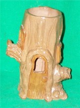 Folk Art Pottery Tree House Log Stump Fort Club Whimsy Haunted Halloween Decor - £29.91 GBP