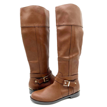 NEW Kenneth Cole Reaction Wind Riding Boot Block Heel Brown Women&#39;s 6.5 - £40.83 GBP