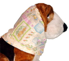 Dog Snood Soft Yellow Easter Block Print Cotton CLEARANCE - $5.25+