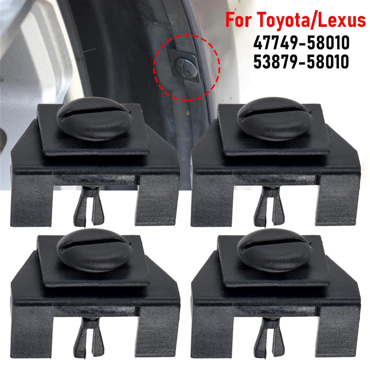 4 set car front fender bumper cover clip kit 53879 58010 47749 58010 for toyota lexus thumb200