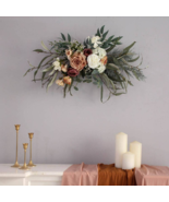 Orange yellow Rose with Eucalyptus Swag for Front Door/Wedding Arch floral - $69.00