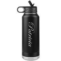 Patricia - 32oz Insulated Water Bottle - Black - £33.57 GBP