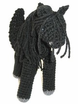 Plush Stuffed Pegasus Winged Horse Solid Black with Spreadable Wings, Cr... - $35.00