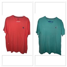 Bundle Of 2 Express Jersey Men’s V Neck T-shirt Cotton Size XL Orange Bl... - $200.58 MXN