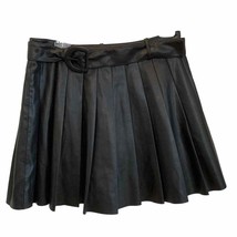 Zara Black Faux Leather Pleated Mini Skirt/Skort - $51.43