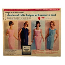 Blocks Downstairs Store Vintage Print Ad 1964 Womens Dresses Sheaths Shifts - £13.39 GBP