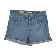 Levis Mid Length Women’s Hypersoft Mid Rise Shorts Light Wash Size 10 Wa... - £11.72 GBP
