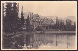 Canadian Pacific Railroad Hotel on Lake Louise in Alberta, Canada RPPC Postcard - £9.63 GBP