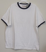 Mens St Johns Bay NWT White Navy Blue Trim Short Sleeve T Shirt Size XXL  - $12.95