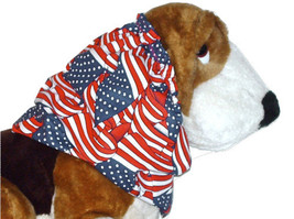 Dog Snood Patriotic Wavy American Flags Cotton Cavalier Spaniel  - £8.78 GBP+