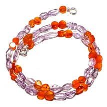 Carnelian Natural Gemstone Beads Jewelry Necklace 17&quot; 63 Ct. KB-1062 - £8.68 GBP