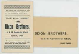 Dixon Bros Boston 1890 trade catalog price list liquors ephemera Victorian paper - £11.15 GBP