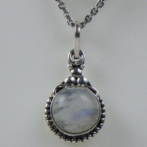 Solid 925 Sterling Silver Rainbow Moonstone Pendant Necklace Women PSV-1029 - £31.73 GBP+