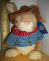 Troll Plush Toy Grumpy Bunny Stuffed Animal Rabbit Cowboy Western Hat Outfit Tag - £15.14 GBP
