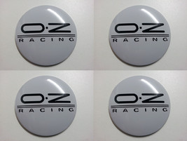 Set of 4 - car wheel center cap stickers - OZ RACING Domed White&amp;Black - £17.64 GBP