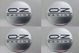 Set of 4 - car wheel center cap stickers - OZ RACING Domed Chrome&amp;Black - £17.64 GBP