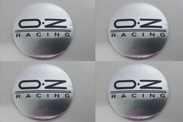 Set of 4 - car wheel center cap stickers - OZ RACING Domed Chrome&amp;Black - £16.82 GBP