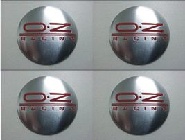 Set of 4 - car wheel center cap stickers - OZ RACING Domed Chrome&amp;Red - $22.50