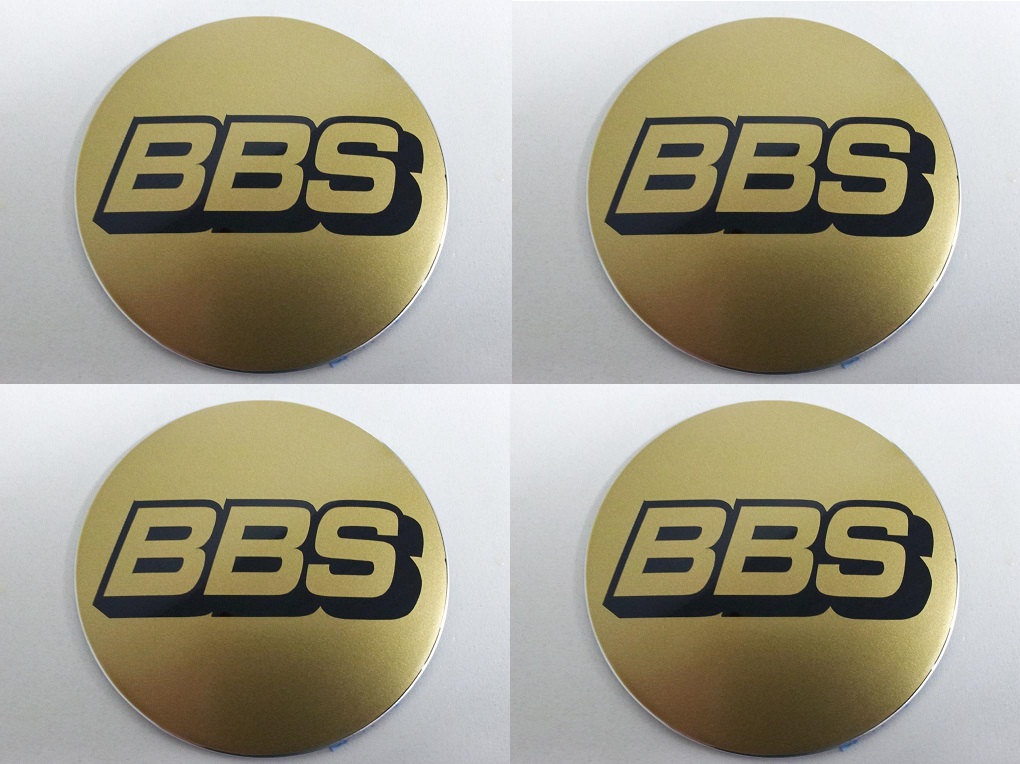Set of 4 - car wheel center cap stickers - BBS Domed Gold&Black