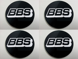 Set of 4 - car wheel center cap stickers - BBSDomed Black&amp;White - $22.50