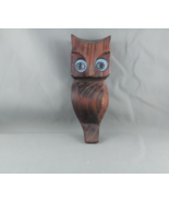 Vintage Wood Carved Owl - Pyschedelic Eyes and Grain to the Wood - Very ... - £30.66 GBP