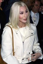 Cher candid off-screen pose in white leather jacket 8x10 photo - $10.99