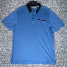 Travis Mathew Polo Shirt Mens Large Blue Golf Solid Short Sleeve Pocket Adult - £13.46 GBP