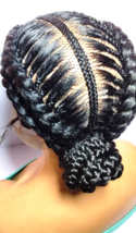 Cornrow Stitch Braids with Bun Full Lace Baby Hair Wig Lemonades Braided... - $118.80