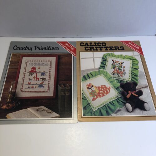 2 Yours Truly Cross Stitch Pattern Books Lot Calico Critters Country Primitives - $9.89