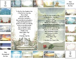 Mother&#39;s Day Gift ~Personalized Poems for a  Daughter in Law ~See all Variations - £7.01 GBP
