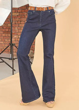 Love Mark Heyes Dark Blue Flared Jeans UK 14 (fm46-7) - £33.12 GBP