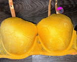 XOXO ~ Women&#39;s Gentle Lift Bra Orange Yellow Padded Underwire Nylon ~ 42D - £17.31 GBP