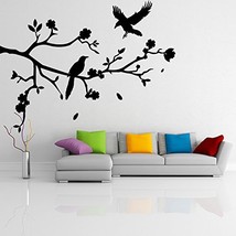 ( 79&#39;&#39; x 60&#39;&#39;) Vinyl Wall Decal Tree Branch with Falling Leafs, Birds and Flower - £91.96 GBP