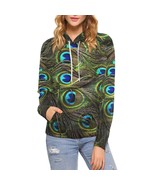 Women&#39;s Peacock All Over Print Hoodie (USA Size) - $52.97 CAD