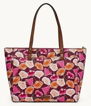 Fossil Rachel Tote Handbag Pink Floral ZB7446664 Brass Hardware NWT $138 Retail - £58.72 GBP