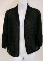 Divided H&amp;M Women&#39;s Split Neck Long Sleeve Black Loose-knit Cardigan Size Small - £39.78 GBP