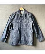 Vintage U2 Men Blue Denim Coat Snap/Zip Front Epaulettes Pockets - Men&#39;s... - $103.87 CAD