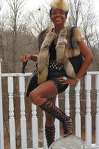 New  Designer Coyote &amp; Island fox Fur Vest sleeveless coat Jacket 0-8 + ... - $593.99