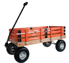 HEAVY DUTY LOADMASTER ORANGE WAGON - Beach Garden Utility Cart AMISH MAD... - £311.72 GBP