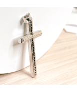 Unisex Sterling Silver Cross Pendant Rhodium White Gold Finish, Confirma... - $38.61