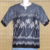 Bali Batik Dewa-Dewi Collections Hawaiian Pullover Gray Black Med - £14.15 GBP