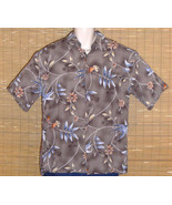 CAMPIA MODA Hawaiian Shirt Brown Blue Orange Floral Size Medium - $18.99